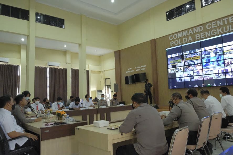 Polda Bengkulu Gelar LatPraOps Secara Virtual, Jelang Ops Musang Nala 2021