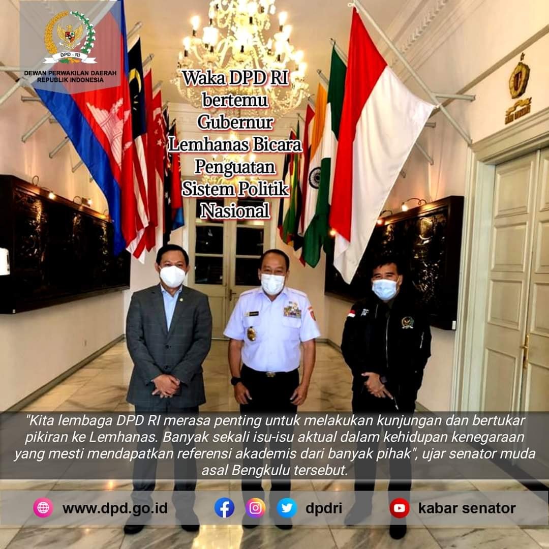 Waka DPD RI bertemu Gubernur Lemhanas Bicara Penguatan Sistem Politik Nasional