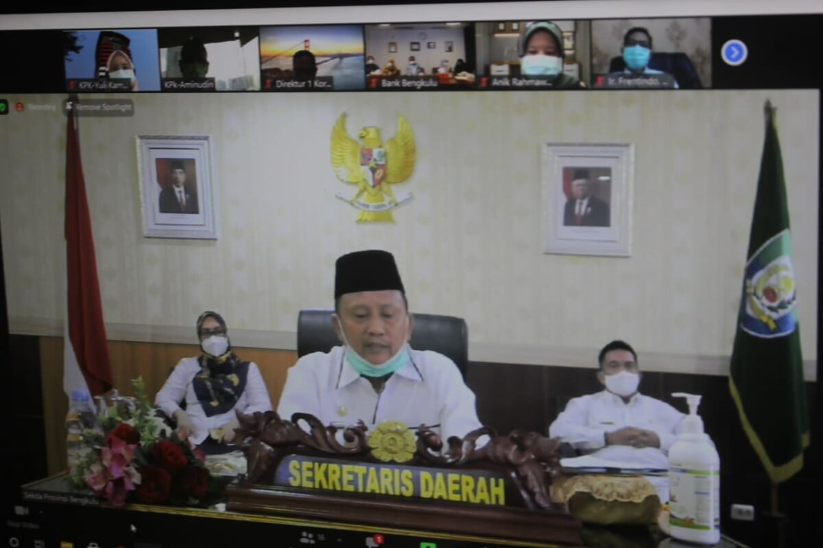 Pemprov Ikuti Rakor Virtual Pencegahan Korupsi di Badan Usaha