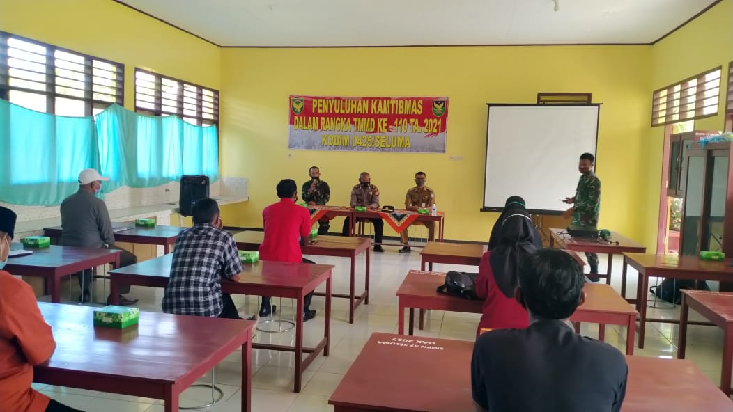 Satgas TMMD Ke-110 Tahun 2021 Kodim 0425 Seluma Gelar Penyuluhan Kamtibmas