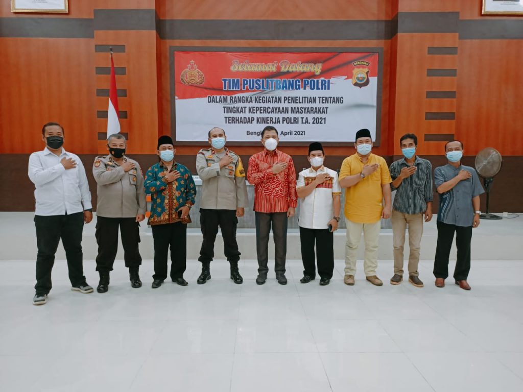 Puslitbang Polri Kunjungi Polres Bengkulu Teliti Tingkat Kepercayaan Masyarakat