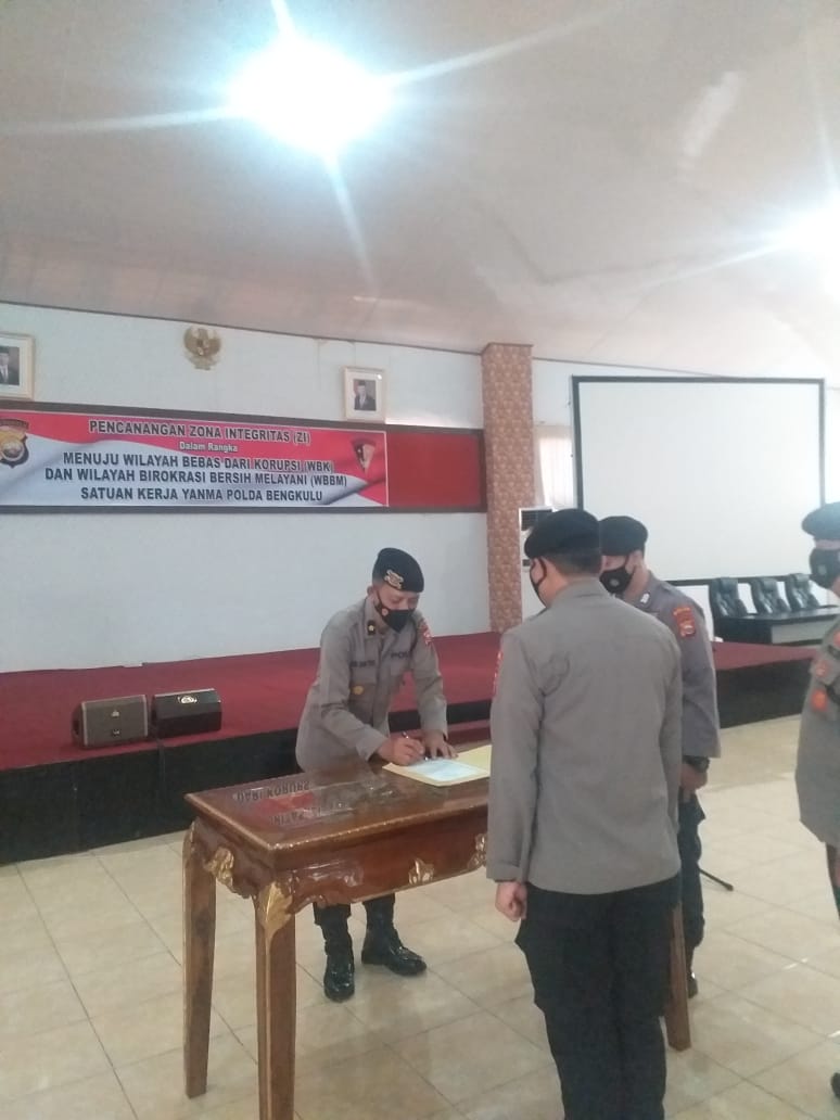 Yanma Polda Bengkulu Gelar Tandatangan Fakta Integritas
