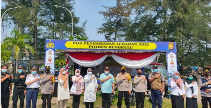 Sekda Kota Bengkulu Bersama Forkopimda Tinjau Posko Pengamanan di Pantai Panjang dan Pantai Jakat