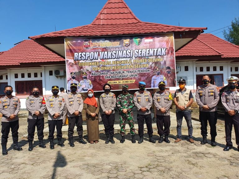 Program Vaksinasi Masal Covid-19 Biddokkes Polda Bengkulu di Seluma Capai Target 1000 Dosis