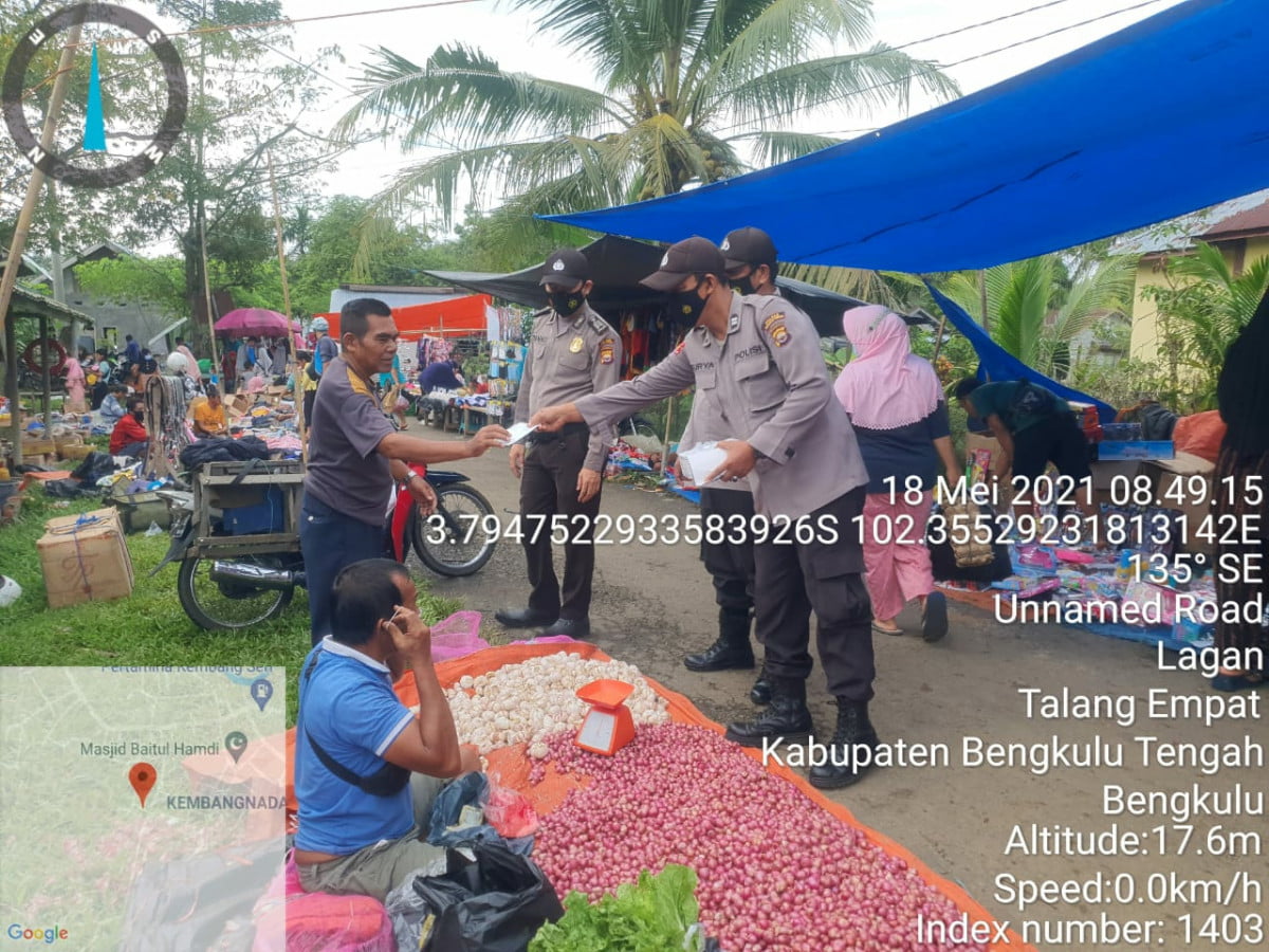 Aktivitas Pasar Mulai Normal, Polsek Talang Empat Ingatan Warganya Patuhi Prokes