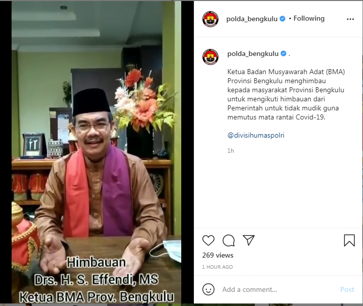 Ketua BMA  Bengkulu Ajak Warga Bengkulu Ikuti Anjuran Pemerintah Tidak Mudik