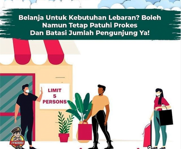Menjelang Lebaran Polda Bengkulu Himbau Masyarakat Berbelanja Tetap Patuhi Prokes Covid-19