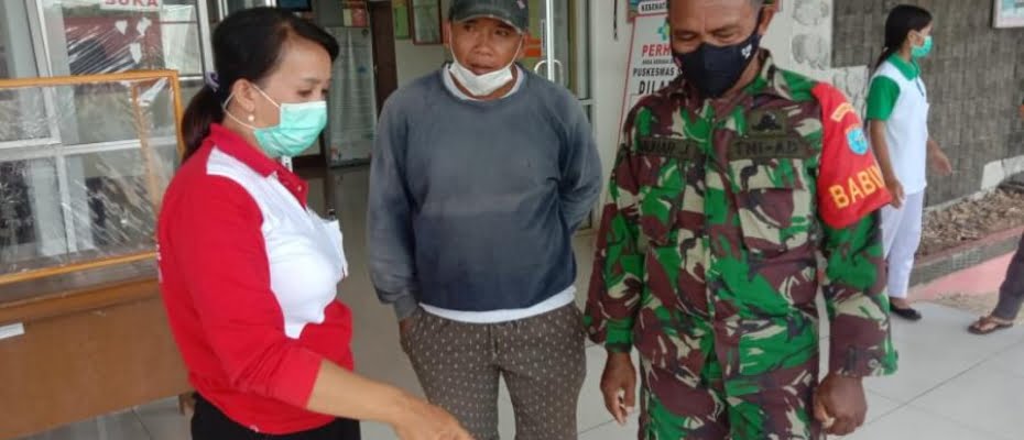 Babinsa Air Besar bersama Bhbinkamtibnas Anjangsana ke Puskesmas Serimbu