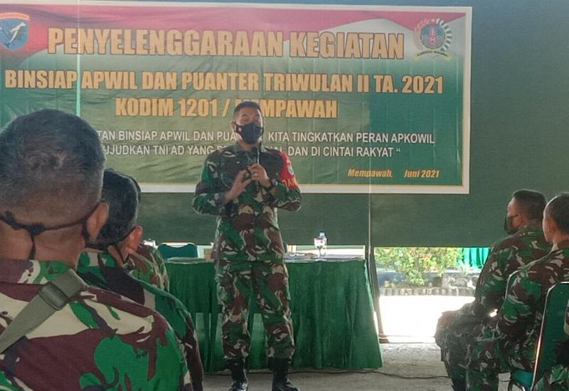 Kodim 1201/Mph Gelar Kegiatan Binsiap Apwil Dan Puanter, Untuk Menghadapi Pandemi Covid-19
