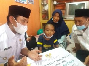 Wawali Dedy Ukir Senyum Bahagia di bibir M.Ikram Pradana Bocah Mengidap Kelainan Jantung
