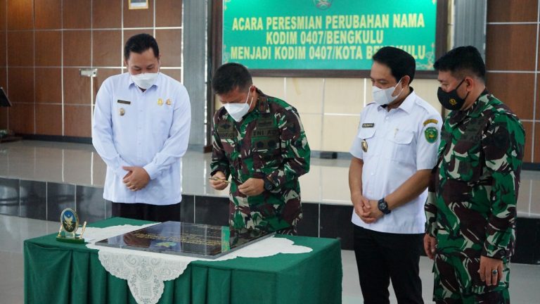 Resmi Berganti Nama, Wawali Dedy Berharap Kodim 0407 Kota Bengkulu Terus Bermitra dengan Pemkot
