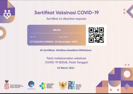 Walikota Helmi Sudah Vaksinasi Tahap Pertama dan ke-Dua, Tepis ketakutan Masyarakat Untuk Vaksin