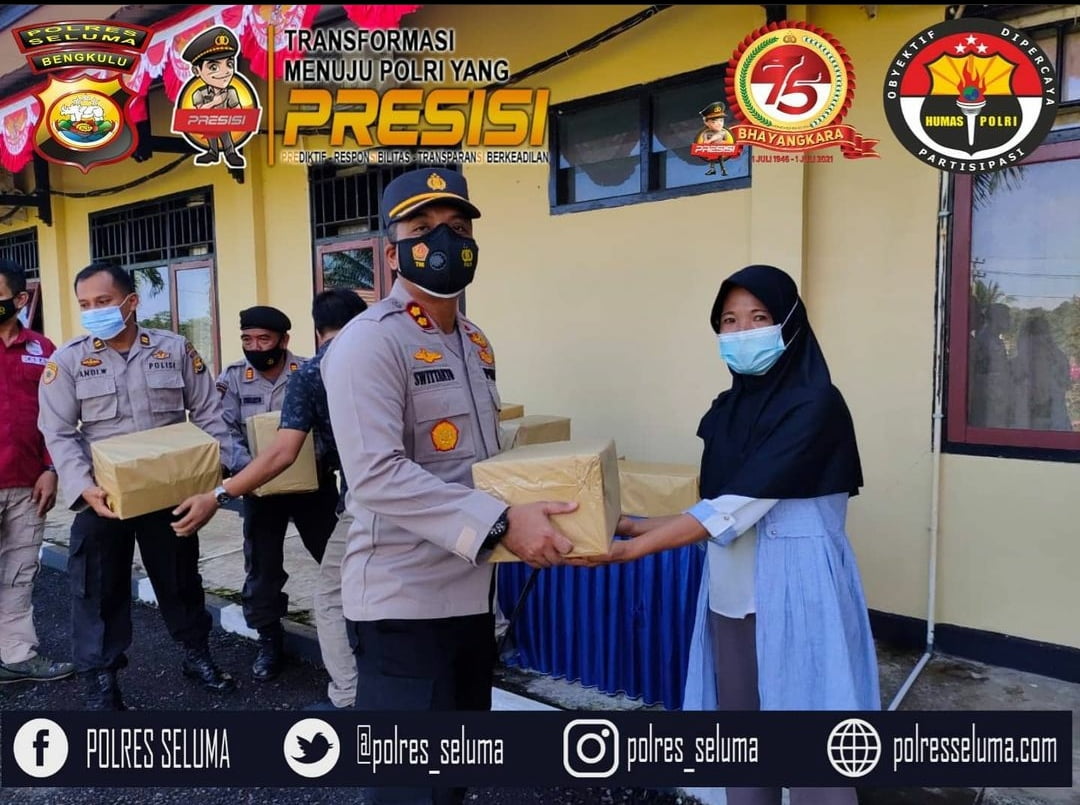 Semarak HUT Bhayangkara Ke-72, Polres Seluma Gelar Baksos, Donor Darah Hingga Kunjungan Purnawirawan Polri