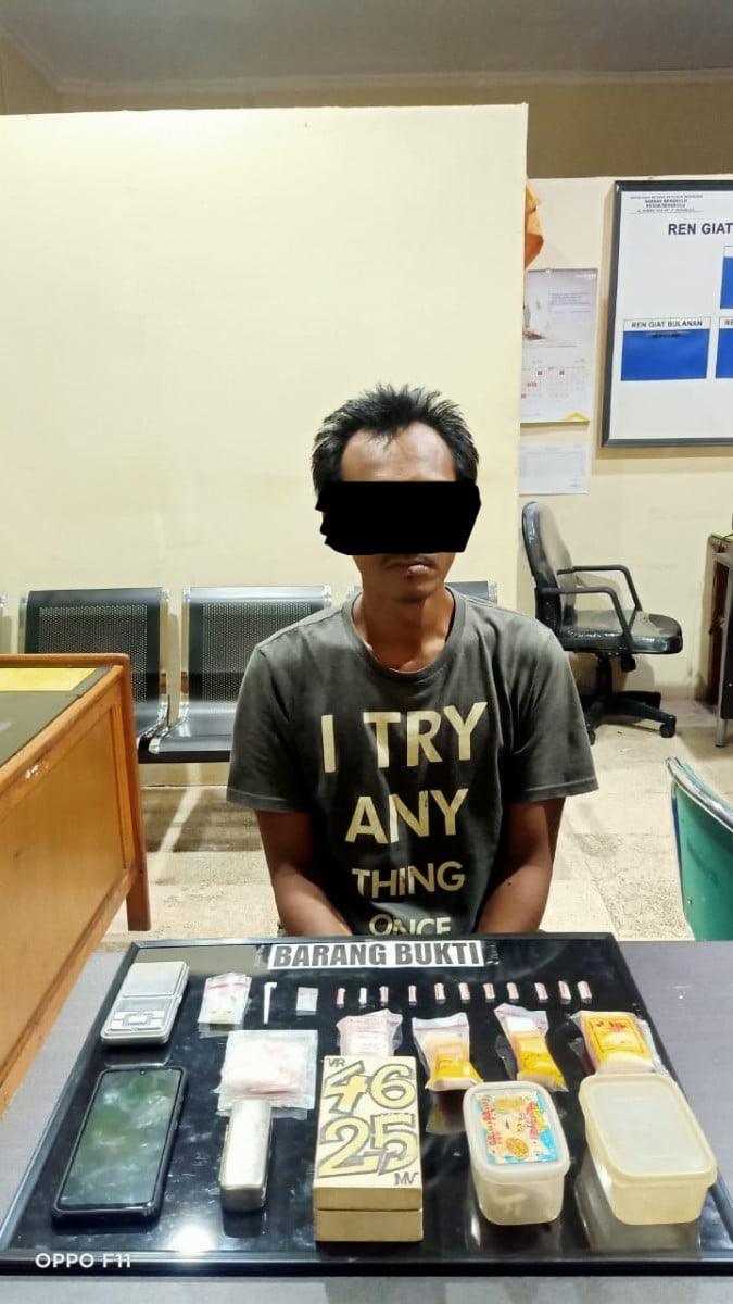 Ops Antik, Polres Bengkulu Amankan TO Dengan 12 Paket Diduga Sabu