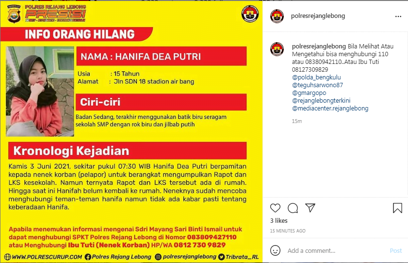 Anak Hilang! Bantu Agar Cepat Ditemukan