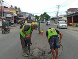 Jalan Berlubang di Jalan Danau Telah Diperbaiki