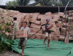 Serempetan, Truk Muatan Biskuit Terguling di Air Masat Seluma