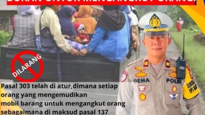 Gunakan Mobil Bak Terbuka Untuk Angkut Orang Bakal Ditindak Tegas! Bahkan Pidana