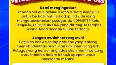 Hati-Hati Penipuan! Mengatasnamakan Petugas DPMPTSP Kota Bengkulu