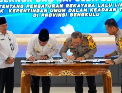 Optimalkan Pengaturan Lalu Lintas, Pemprov dan Polda Bengkulu Teken Surat Keputusan