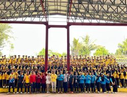 Sparing Voli PTK Pentagon vs Cabdin Jadi Ajang Silaturahmi