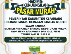Pemkab Kepahiang Gelar Pasar Murah Mulai Tanggal 17-20 Maret