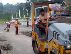 Jalan Nasional Air Meles Atas Mulai Diperbaiki
