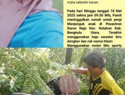 Misteri Perempuan Hilang di Bengkulu Utara: Motor Ditemukan di Semak, Korban Masih Dicari