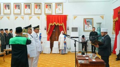 Helmi Hasan Lantik Bupati dan Wakil Bupati Bengkulu Selatan