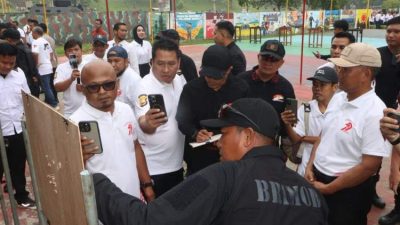 Semangat Kebersamaan Warnai Menembak Eksibisi Polda Bengkulu Sambut Hari Bhayangkara ke-79
