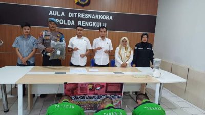 Ditresnarkoba Polda Bengkulu Musnahkan BB Narkotika Senilai Puluhan Juta Rupiah