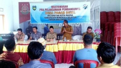 Musyawarah Pra Pelaksanaan Pembangunan Desa Pagar Dewa Digelar