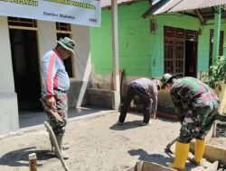 Satgas TMMD 125 Kodim Mukomuko Cor Teras Depan RTLH