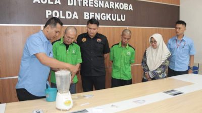 Polda Bengkulu Berantas Narkoba, 8,69 Gram Sabu Barang Bukti Dimusnahkan