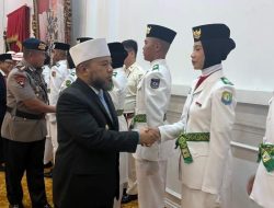 54 Paskibraka Bengkulu Resmi Dikukuhkan Gubernur Bengkulu Helmi Hasan