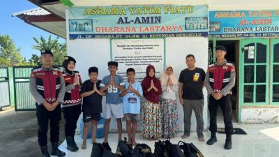 Jumat Berkah, Ditsamapta Polda Bengkulu Berbagi Sembako ke Dua Panti Asuhan