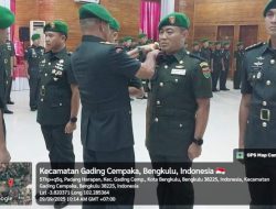 Danrem 041/Gamas Resmi Lantik Dandim Baru Bengkulu dan Bengkulu Selatan