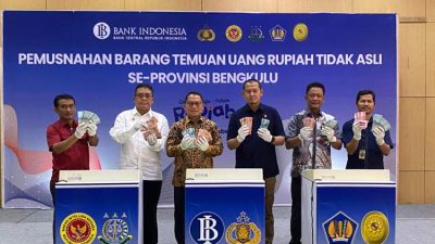 5287 Lembar Uang Palsu Dimusnahkan, BI dan Polda Bengkulu Tegas Jaga Kepercayaan Publik