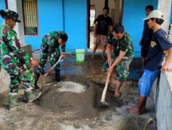 Sambut HUT ke-80 TNI, Kodim 0428 Mukomuko Bersihkan dan Rehab Masjid Nelayan