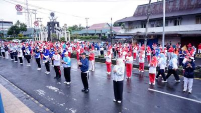 HKG PKK ke-53 di Rejang Lebong Meriah, Warga Senam dan Belanja UMKM di Tengah Gerimis