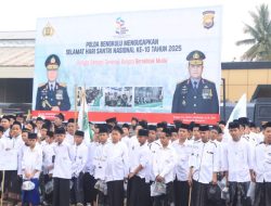 Polda Bengkulu dan Para Santri Gelar Long March Ziarah Makam Pahlawan Sentot Alibasyah