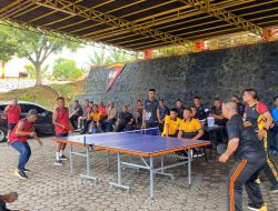 Satbrimob Gelar Pertandingan Tenis Meja Antar Satker