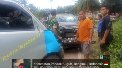 Laga Kambing di Air Bikuk, Dua Mobil Rusak Berat, Satu Luka