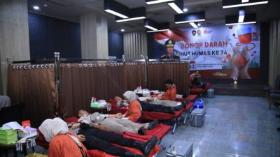 HUT ke-74, Humas Polri Gelar Donor Darah Serentak — 16.619 Kantong Terkumpul