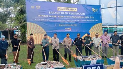 Bea Cukai Bengkulu Musnahkan Barang Milik Negara Bernilai Miliar Rupiah