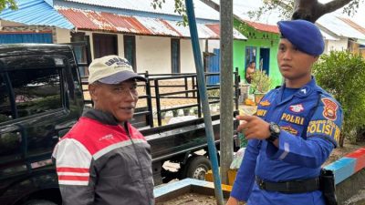 Polisi RW Polairud Sambangi Warga Kampung Bahari, Ingatkan Cuaca Buruk dan Kamtibmas