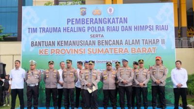 Polda Riau Kirim Bantuan Tahap II dan Tim Trauma Healing ke Agam