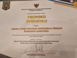 Bengkulu Raih TPID Award 2025
