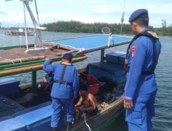 Kapal Polisi XXVII-2004 Patroli di Muara Dua, Nelayan Diingatkan Utamakan Keselamatan