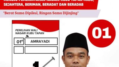 Maju Nomor Urut 01, Amrayadi Tegaskan Komitmen Bangun Talang Kubu Tapan